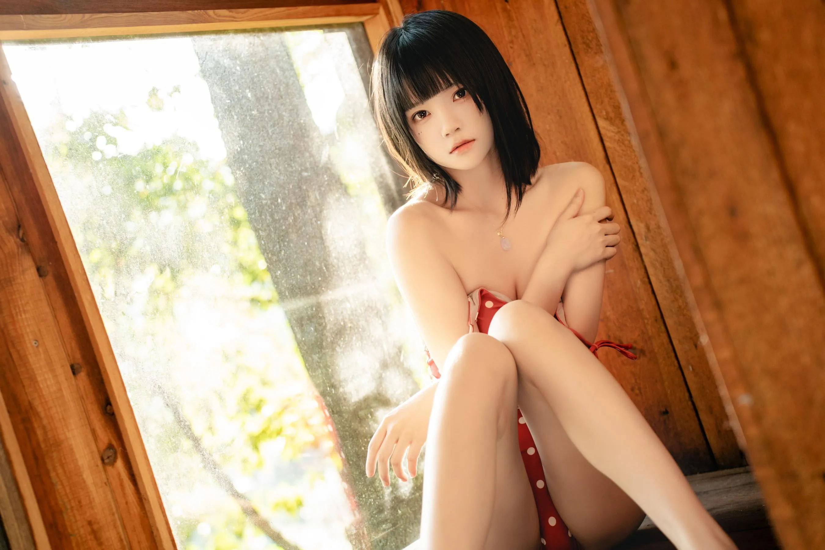 桜桃喵 – NO.150 红波点 [46P]插图2